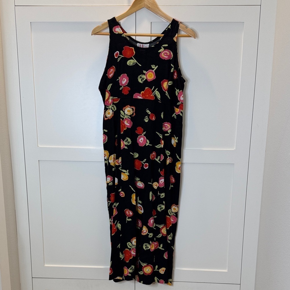 R&K Original Floral Sleeveless Maxi Dress Medium Petite